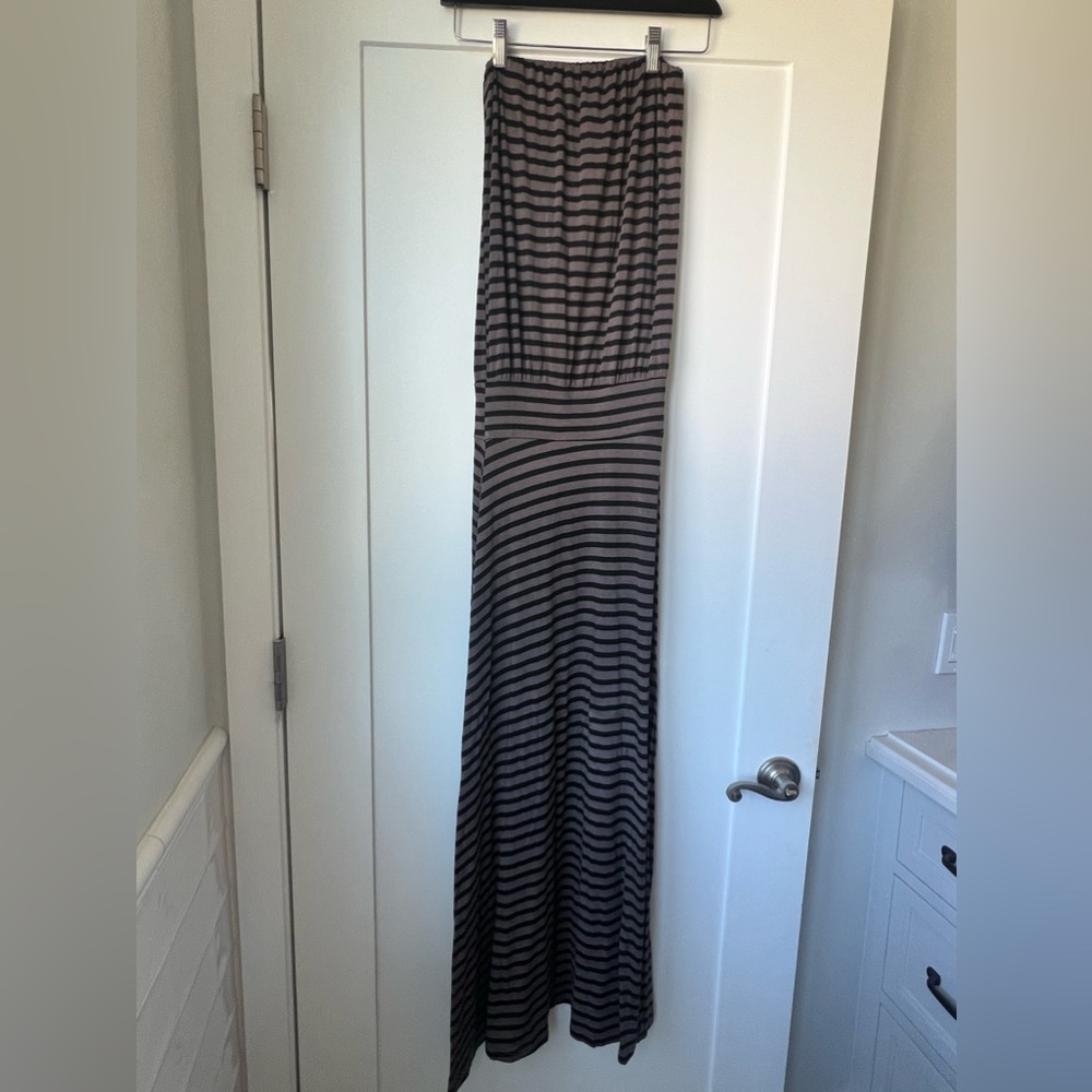 Veronica M Dropped Waist Maxi Strapless Long Dress